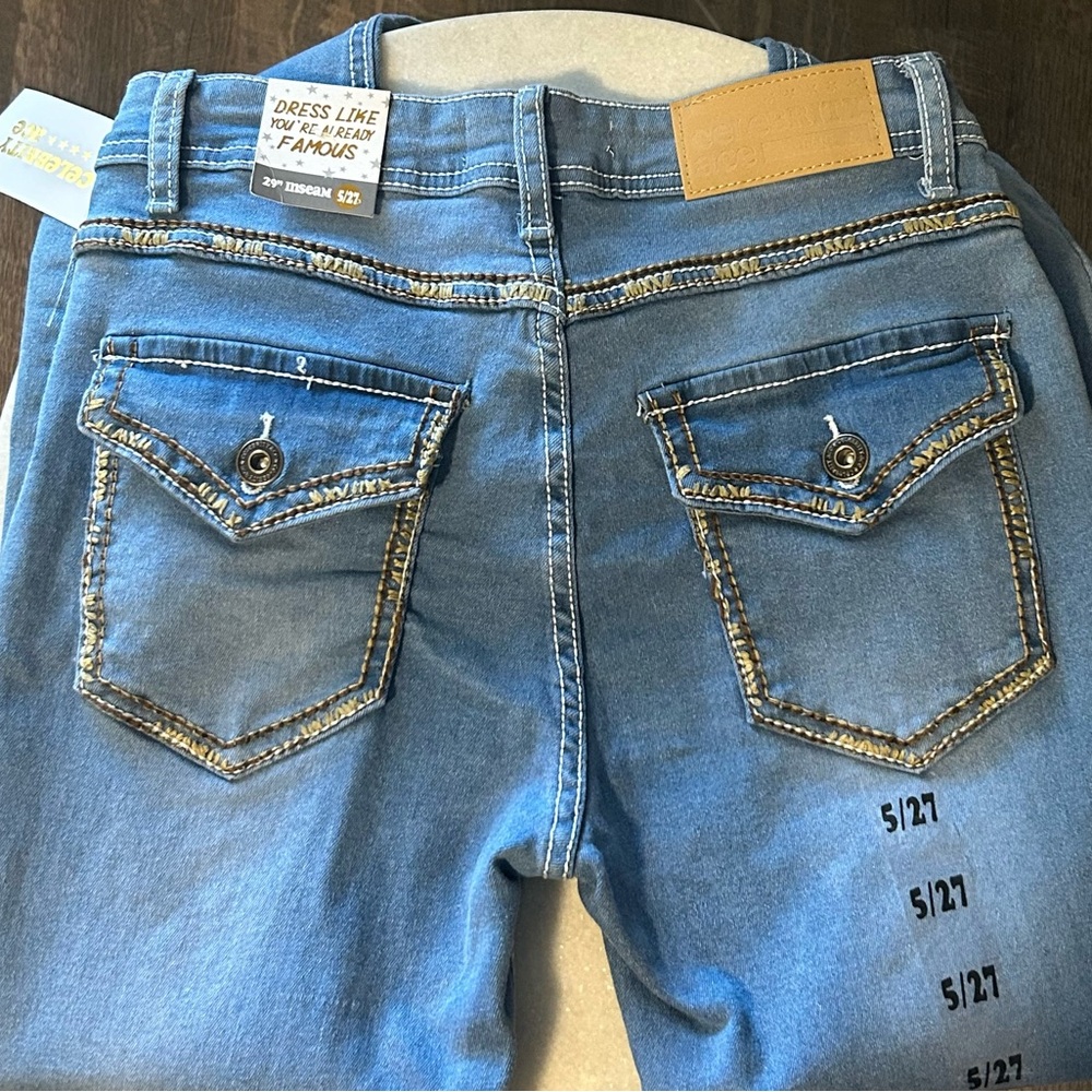 Celebrity Ace Juniors Size 5/27 Blue Denim Skinny Leg Jeans